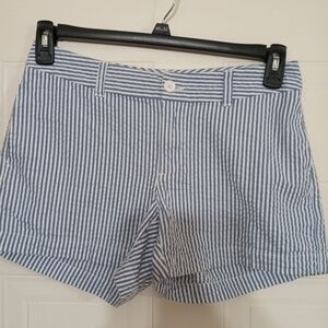 GAP Women's Blue and White Striped Shorts